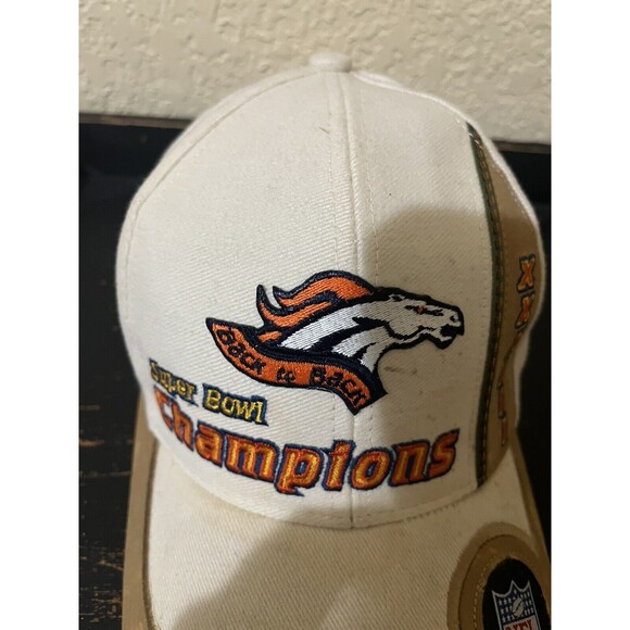 DENVER BRONCOS Hat NFL Super Bowl XXXIII Back to Back Champs Logo VTG 1999 - Picture 3 of 9